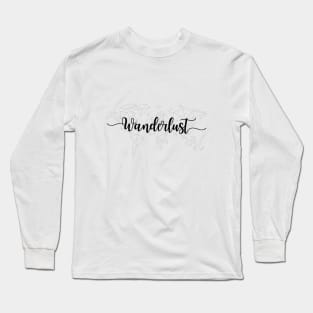 Wanderlust geometric world map Long Sleeve T-Shirt